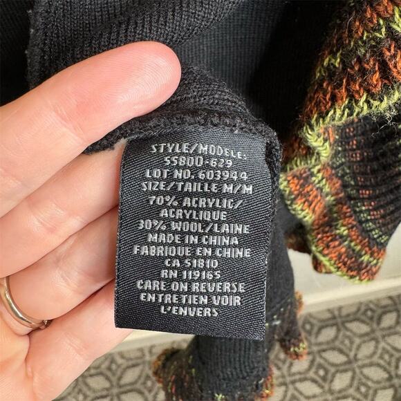 Tribal Women's M Black Ruffle Cardigan Sweater Open Front Casual Fall‎ - Picture 7 of 11